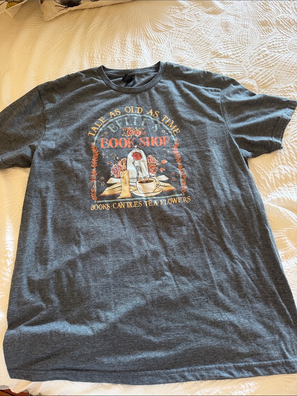Disney Belle - Graphic Book Shop T-Shirt - Dark Gray